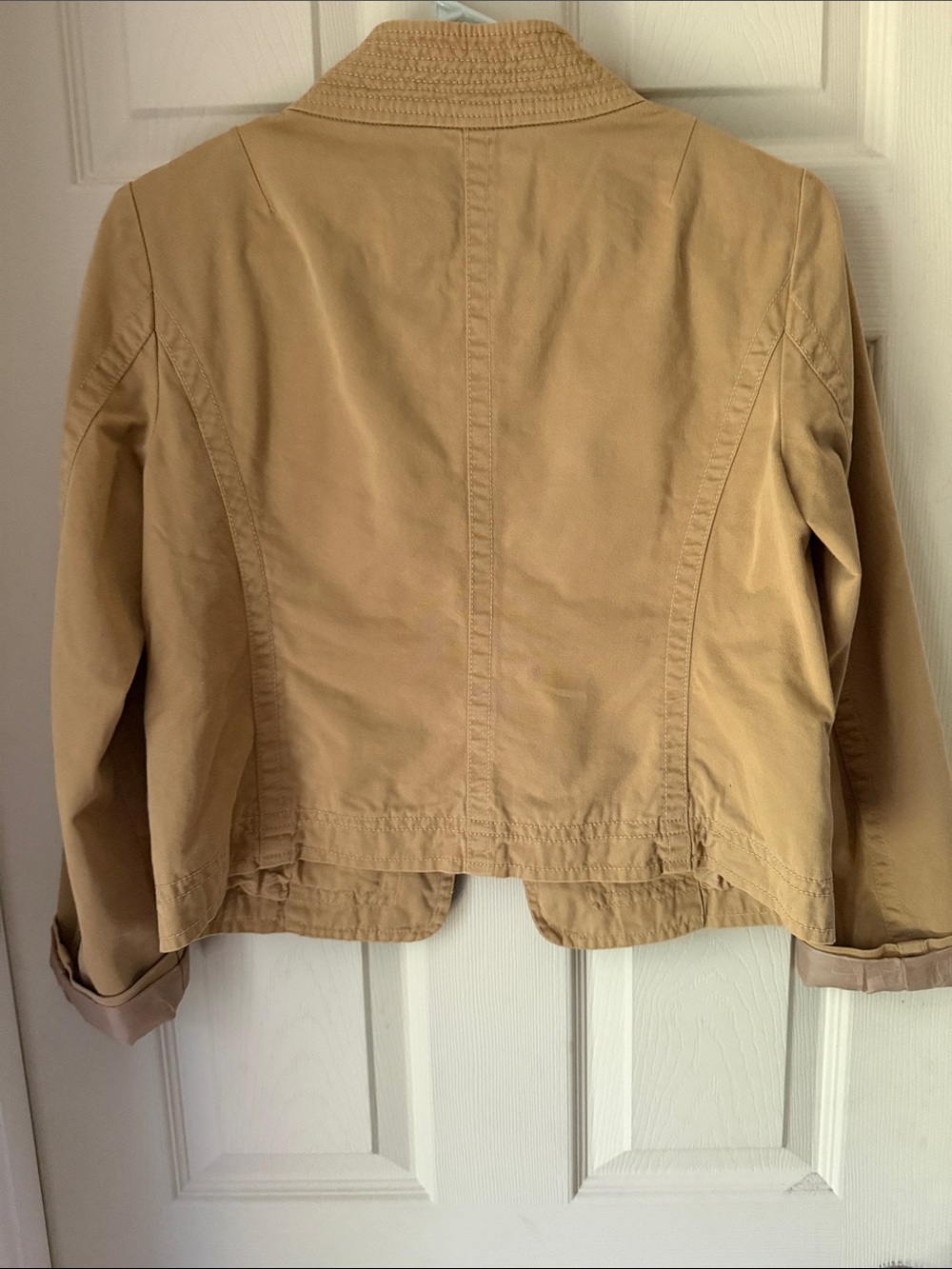 J. Crew Camel Cropped Button Jacket - Picture 3 of 3